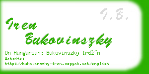 iren bukovinszky business card